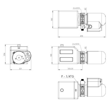 Elektrohydraulikaggregat, 12V 5Lt
