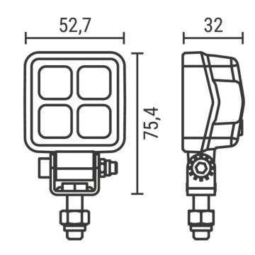 LED Arbeits-Rückfahrscheinw. 53x53x32, 10-32V