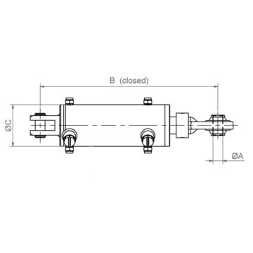 Cylindre hydraulique essieu dirigable