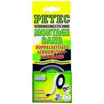 Montageband Doppelseitig, schwarz, L: 2 m, B: 12 mm, D: 1 mm