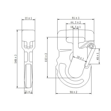Crochet pour élingue ronde, 2 t, couleur : vert