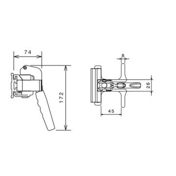 Fixierung für Rollcontainern 45 mm bnehmbar 906401