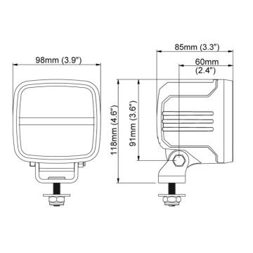 LED Arbeitsscheinw. 98x91x85, 12-24V Nordic-L.