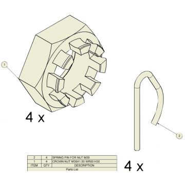 Kronenmutter ADR M39x1.5 SW60 H28