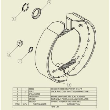 Bremsbackensatz ADR 250x 40