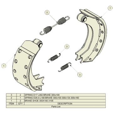 Bremsbackensatz ADR 300x100