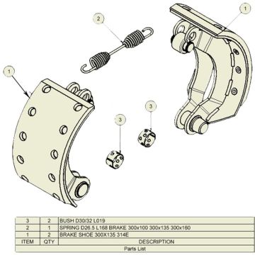 Bremsbackensatz ADR 300x135 9RE0026