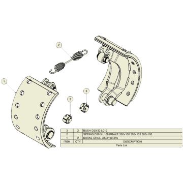 Bremsbackensatz ADR 300x160
