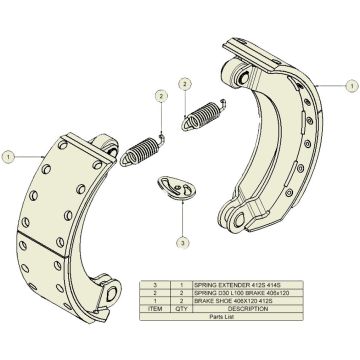Bremsbackensatz ADR 406x120 9RE0030