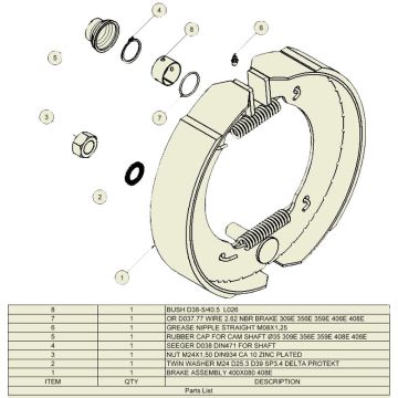 Bremsbackensatz ADR 400x 80 9RE0048