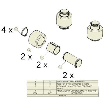 Kit rep. bobine, frein 310E 314E 316
