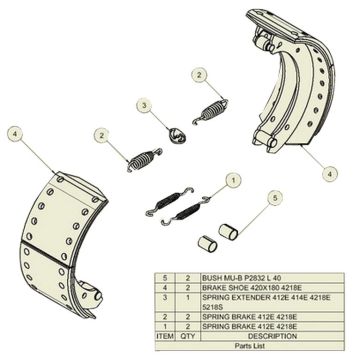 Mâchoires des freins ADR 420x180 XC