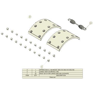 Garniture de frein set ADR 300x135 9RH0006