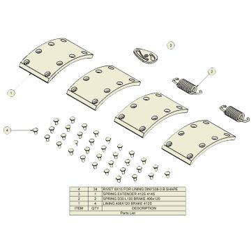 Garniture de frein set ADR 406x120 9RH0010