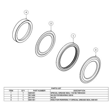 Nylonringe 119/150 Dichtsatz pro Seite