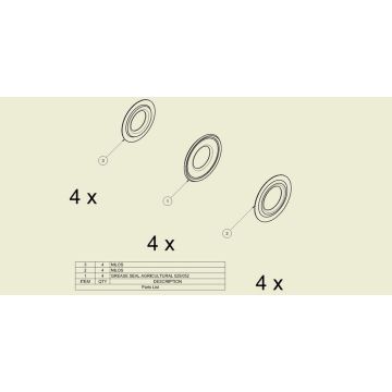 Nylonringe 52/25 Dichtsatz für 2 Achsen