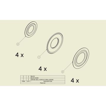 Nylonringe 62/30 Dichtsatz für 2 Achsen