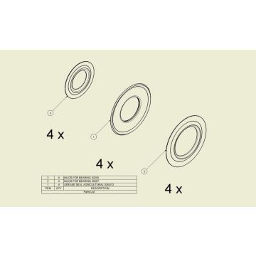 Nylonringe 72/35 Dichtsatz für 2 Achsen