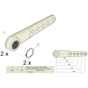 Bremshebelsatz ADR, Ø 35mm, länge 200mm