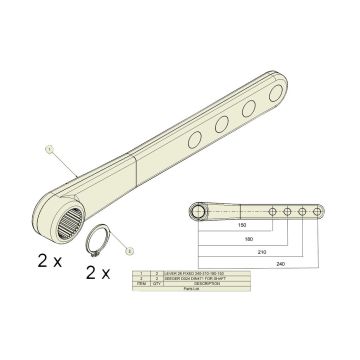 Kit levier de frein ADR, D 28mm, L 240mm