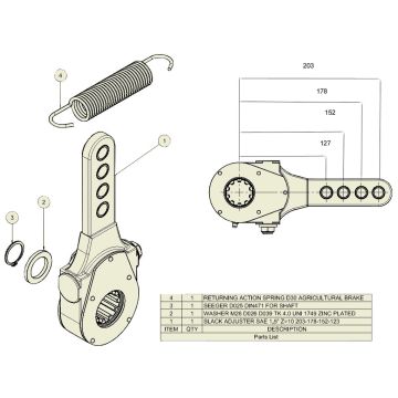 Réglage de la timonerie manuelle 203mm ADR 9RR0010