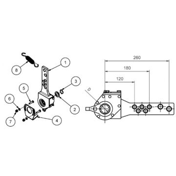 Gestängesteller auto AGS 180mm ADR 9RS0004