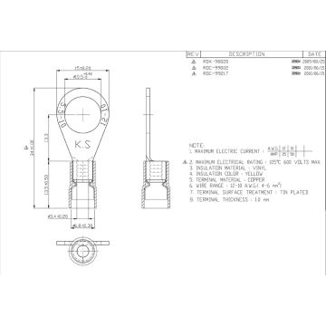 Connecteur à sertir, 2.5 - 6.0 mm², M10 jaune