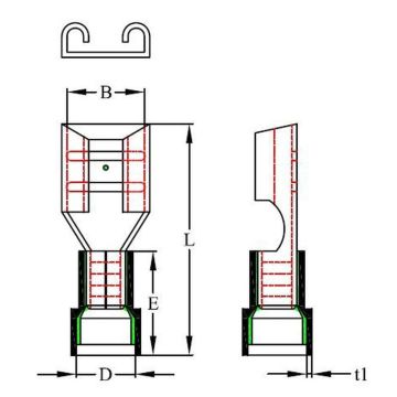 Quetschverbinder Nylon, 1.5 - 2.5 mm², blau