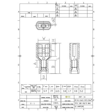 Quetschverbinder, 0.5 - 1.5 mm², rot, DIN/ISO 46245