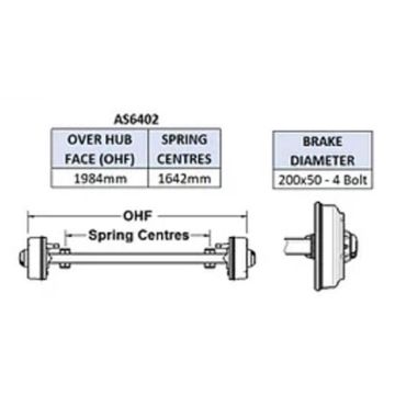 Achse Ifor Williams Aufl.1642 Anl.1984mm