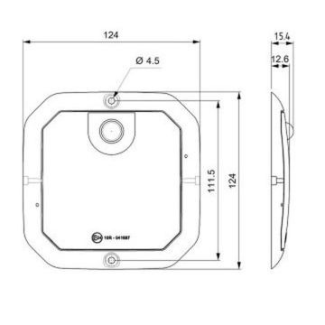 LED Innenleuchte Vignal 124x124x15.4, 10-30V