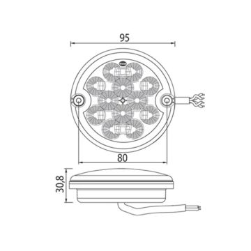 Feu arrière à LED Dasteri   12/24 V