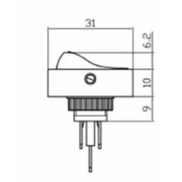 Wippschalter LED, 2, Ein - Aus, grün, 12V/16A