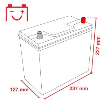 Batterie 12 V 55 AH, LxBxH 238 x 129 x 23
