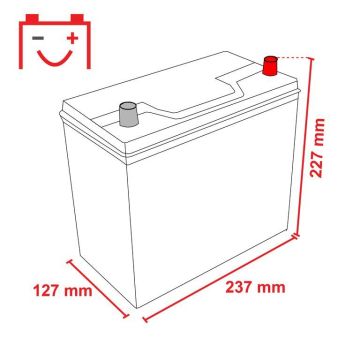 Batterie 12 V 55 AH, LxBxH 238 x 129 x 23