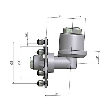 Embout d'essieu de direction ADR 55 mm carré L01JA06