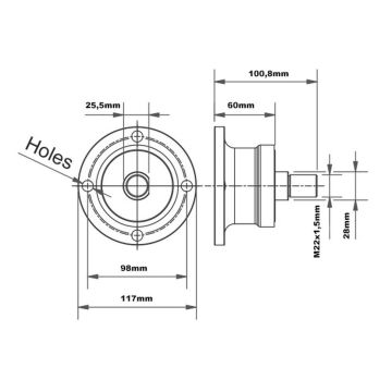 Moyeu ADR course 30 - 5 trou M12x1.25 0-98