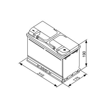 Batterie, 12 V 80 AH, LxBxH 315 x 175 x 190  - + S4011