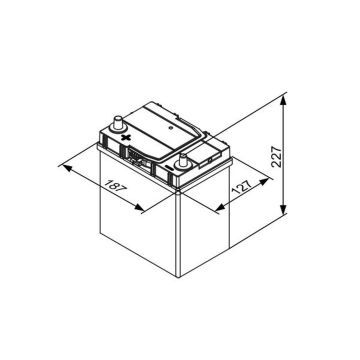 Batterie, 12 V 40 AH, LxBxH 187 x 127 x 227  + - S4019