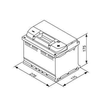 Batterie, 12 V 65 AH, LxBxH 278 x 175 x 175  - +