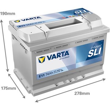 Batterie 12 V 74 AH, LxBxH 278 x 175 x 190  - + V4008
