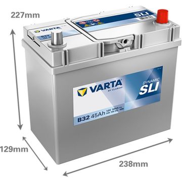 Batterie 12 V 45 AH, LxBxH 238 x 129 x 227  - + P17 V4021