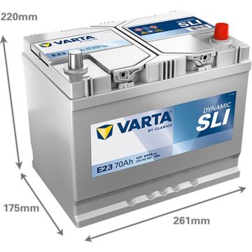 Batterie 12 V 70 AH,  LxBxH 261 x 175 x 220  - + V4026