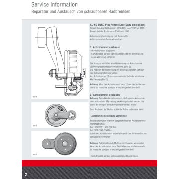 AL-KO Reparatur/Austausch schraubbaren Radbremsen